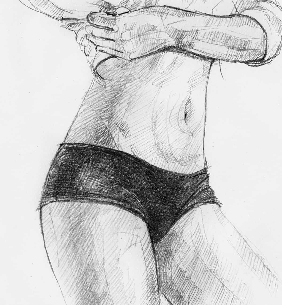 Pencil drawing of woman